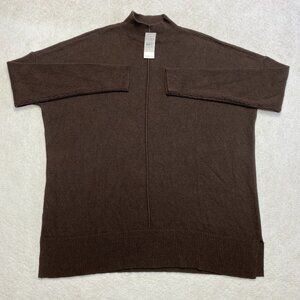 NWT Loft Ann Taylor Sweater Women's M Brown Knit Pullover Mock Neck $89 NEW